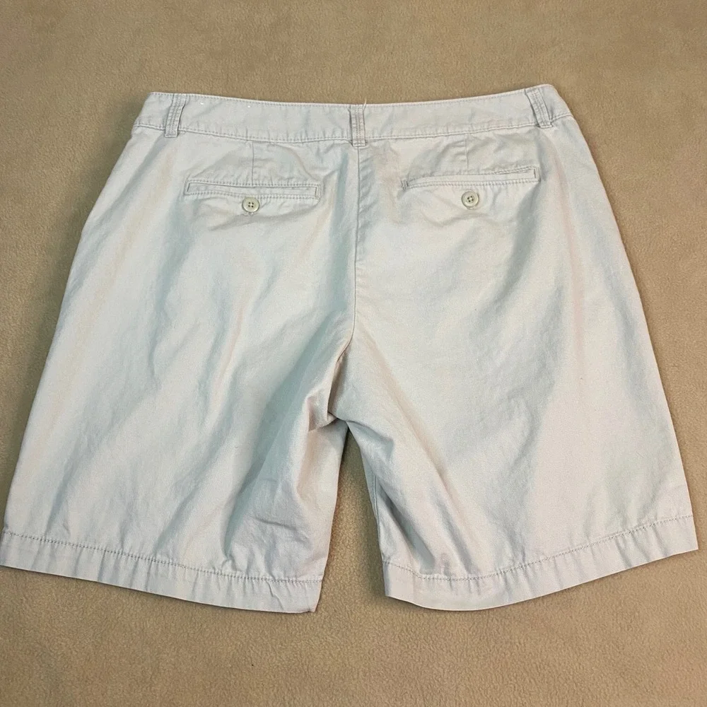 Ann Taylor LOFT Women's Size 12 Beige Cotton Straight Leg Shorts Casual‎ Summer